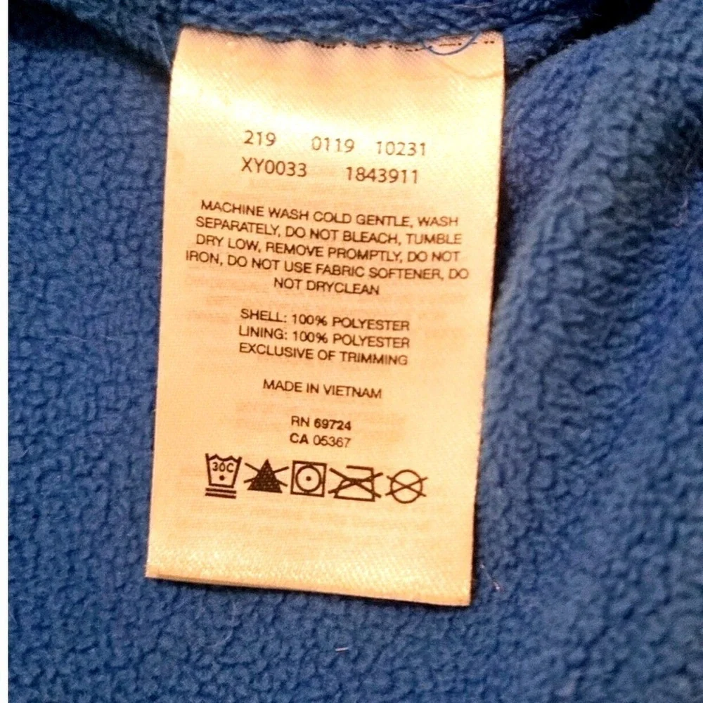 Columbia Kids Windbreaker Jacket Black Blue Fleece Lined Hooded‎ Size L 14/16